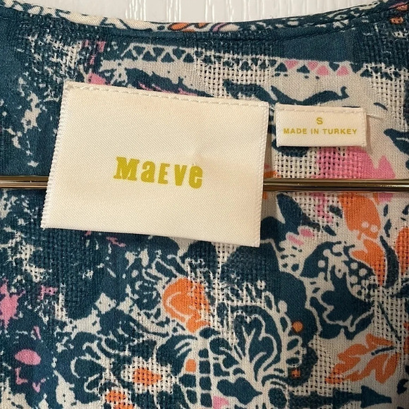 Anthropologie Maeve Floral Patchwork Blouse Blue size S - Picture 2 of 5